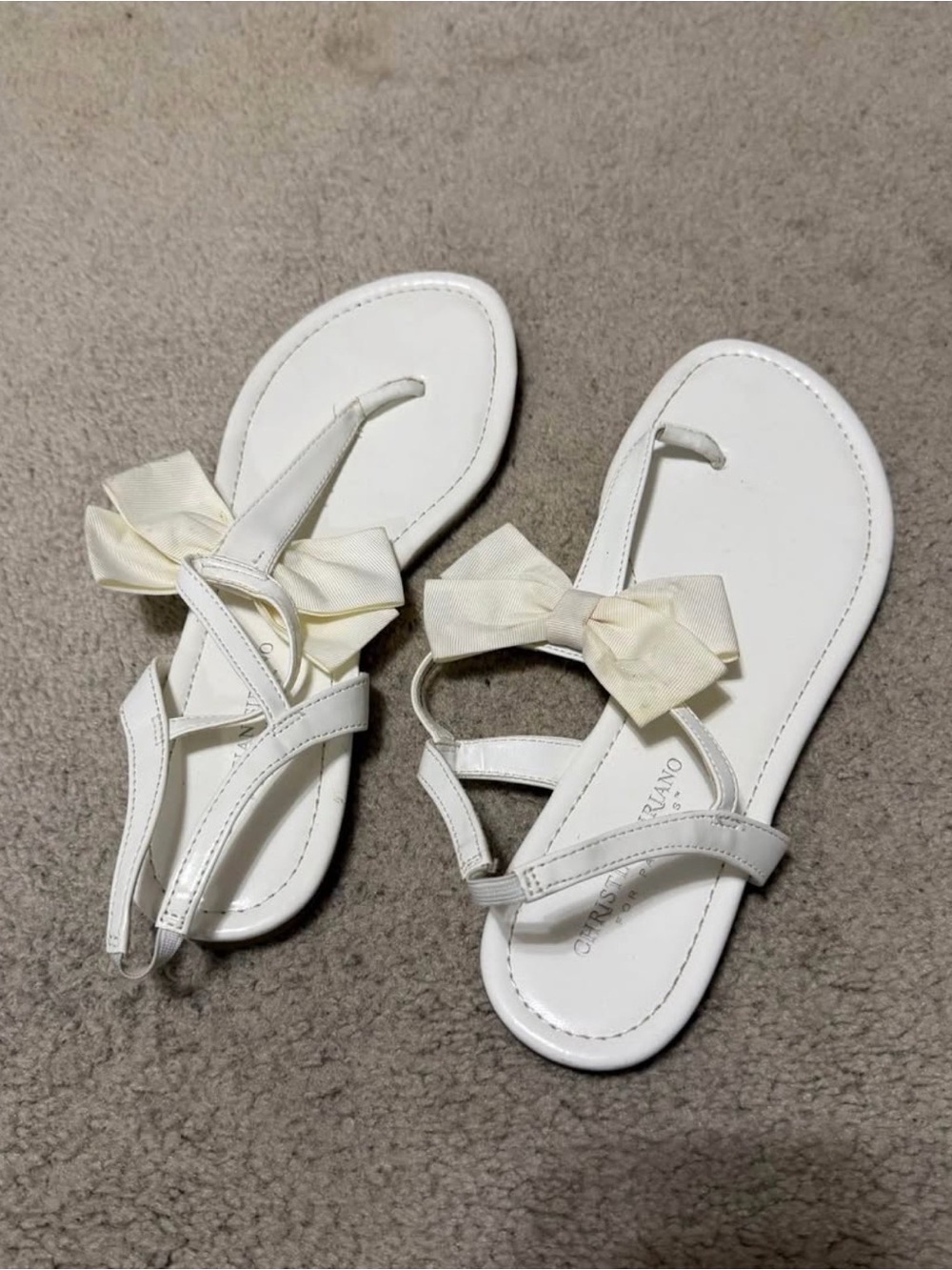 Christian Siriano White Sandal with Cream Bow - Women